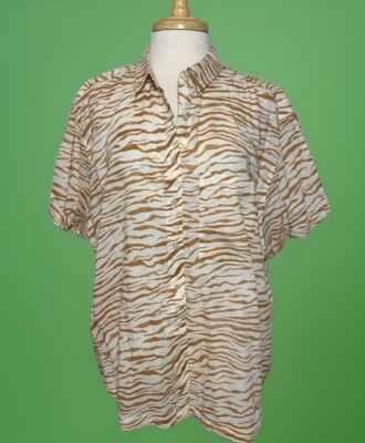 Ava & Viv Lightweight Animal Print Zebra Top Cool & Comfy Size 1X