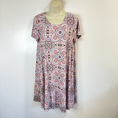 Talbots T-shirt Dress Size Medium M Colorful Paisley Jersey Stretch Swing |  eBay