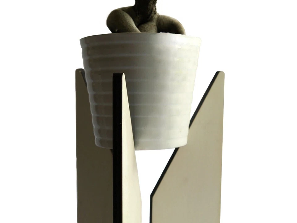 Modern Tripod Wood Plant Stand Alone & Stylish Tealight Candle Flowerpot Holder - Image 3 of 4