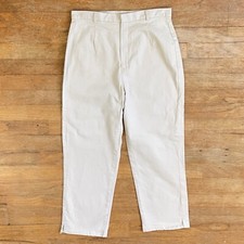 Vintage High Waist Cotton Khaki Capris Size Medium 29" Waist 90s Cropped Pants