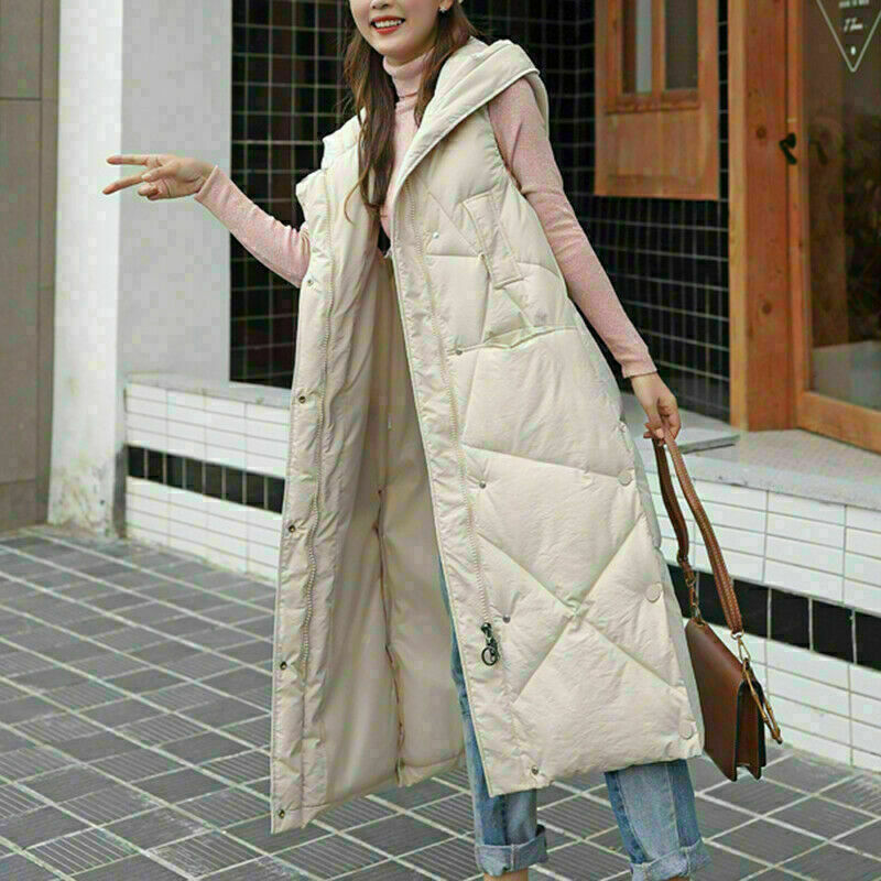 Damen Winterweste Mit Kapuze - Leichte Steppweste, Gepolstert, Verstaubar