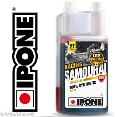 IPONE SAMOURAI Fraise HUILE 2 TEMPS 2T MOTO RACING 100% Bidon 1L Synthèse  100%