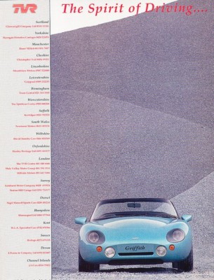 1990 TVR Griffith Original Advertisement Print Art Car Ad K68