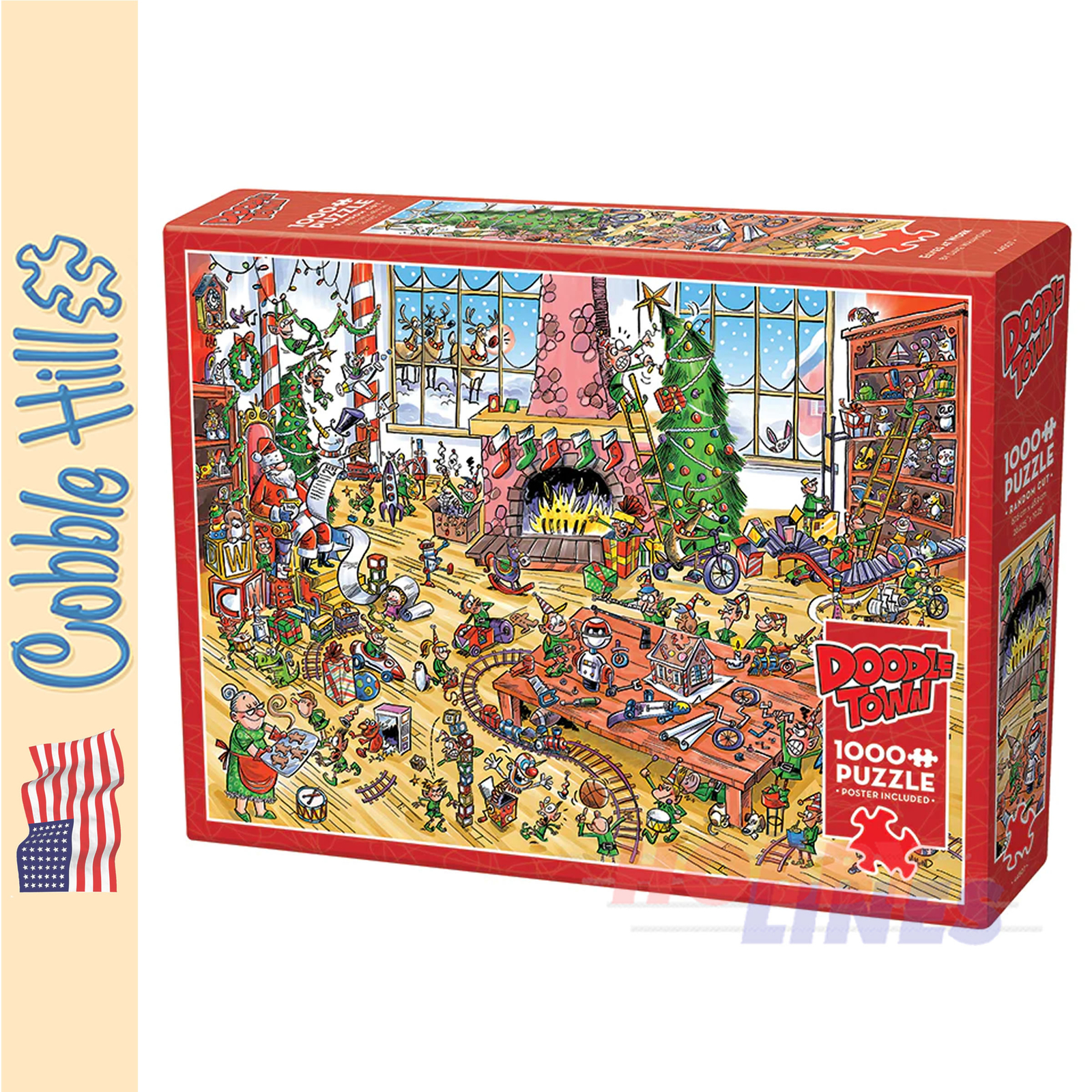 DoodleTown Elves at Work Cobble Hill 1000pc jigsaw puzzle 44507