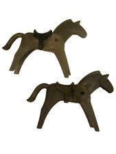 Playmobil Horses set of 2 Western 1974 Geobra Figures Vintage. With saddles