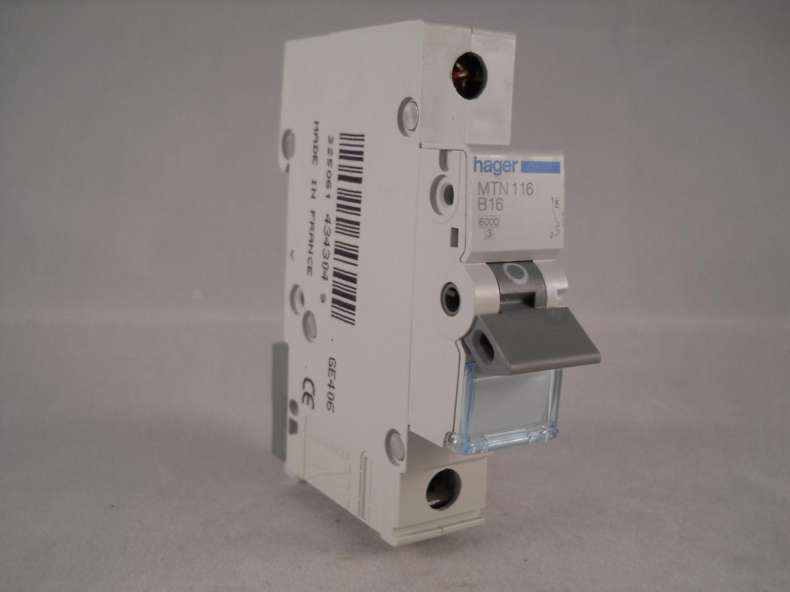 Hager MCB 16 Amp Single Pole Circuit Breaker Type B 16A B16 MTN116