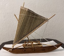 Guam Boats : Flying Proa Sakman - Handmade "9inch". Desk top display ASSEMBLED.