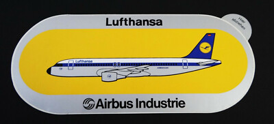 Werbe-Aufkleber Lufthansa Airbus Industrie A320 German Airline Kranich 80er