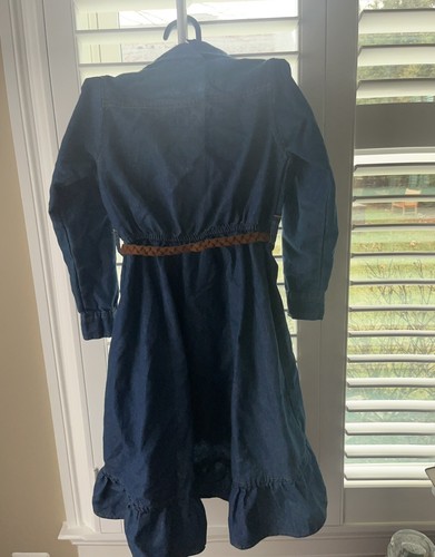 Girls Western Cowboy Blue Denim Belted Jean Dress Sz 7/8 - Picture 3 of 3