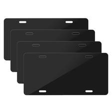 Nomiou 4pcs Blank Metal Automotive License Plate Plates Tag For Black-4pcs