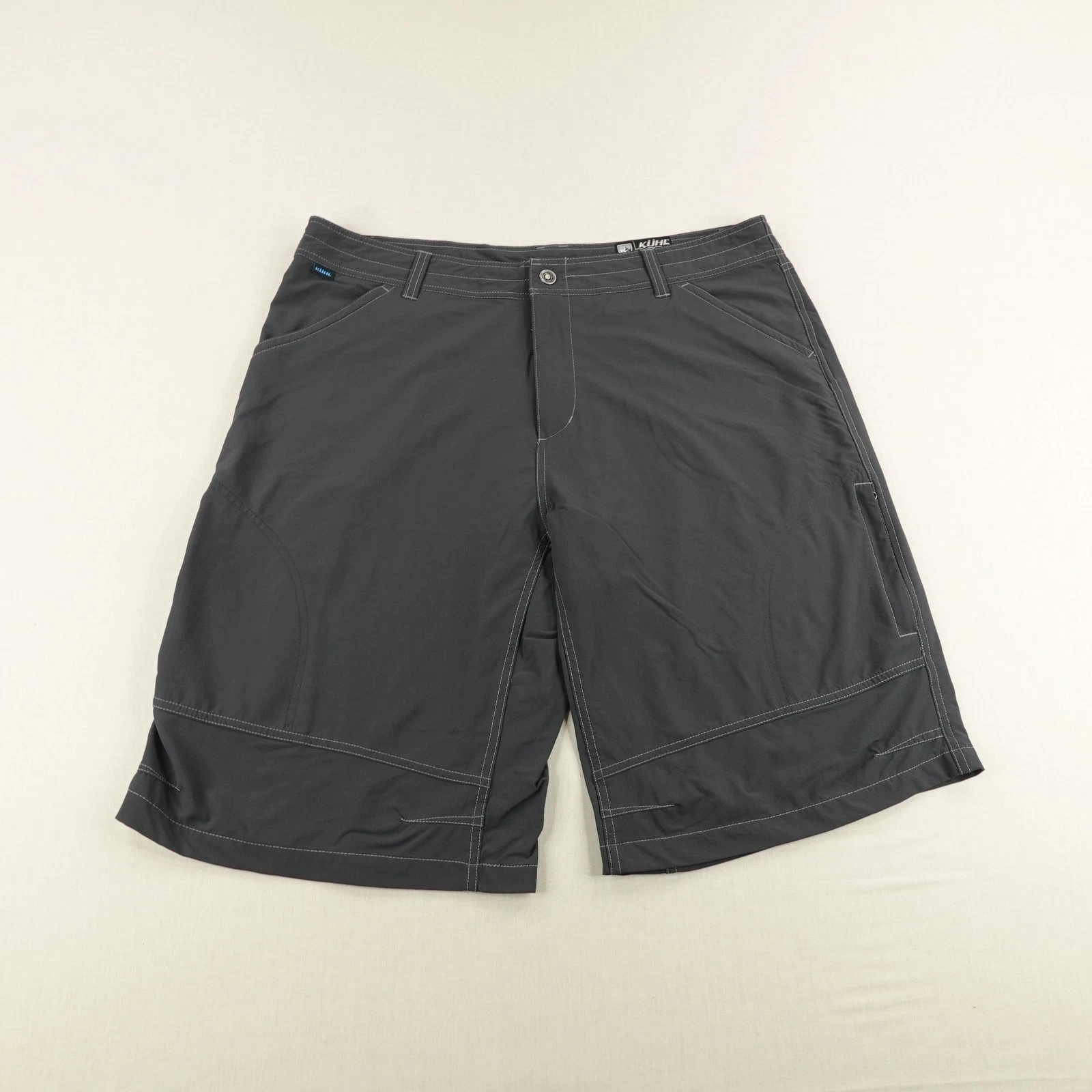 Kuhl Shorts Mens 40 Gray Renegade Cargo Hiking Trail Nylon Flex Camping Outdoors