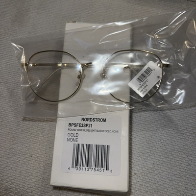 Nordstrom BP. 50mm Round Gold BlueLight Filtering Glasses - NEW