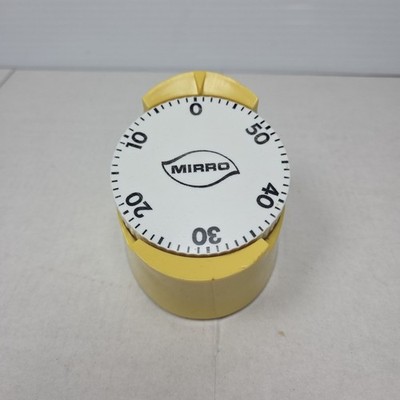 Vintage Mirro MCM 1 Hour 60 Minute Kitchen Timer Yellow