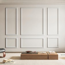 Pre Cut Wall Molding Set of 6 pcs Ready to Assemble Wainscoting Panels for