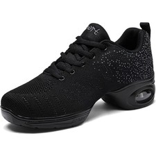 Damen Jazzschuhe: Luftkissen Tanzsneaker, Get...