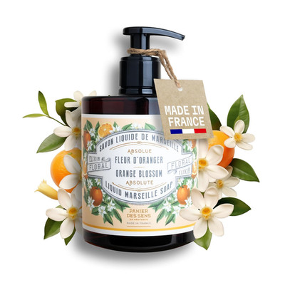 Orange Blossom Liquid Hand Soap   French Savon De Marseille, Natural Hand Wash (