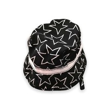Old Navy Girls Boys Swim Hat Size 6-12 Months Black White Stars Bucket NEW