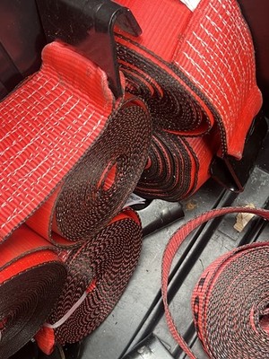 Winch Straps 4''x30' with Flat Hook for Towing. ( 8 Pack Bundles Of RED Rolls!! )