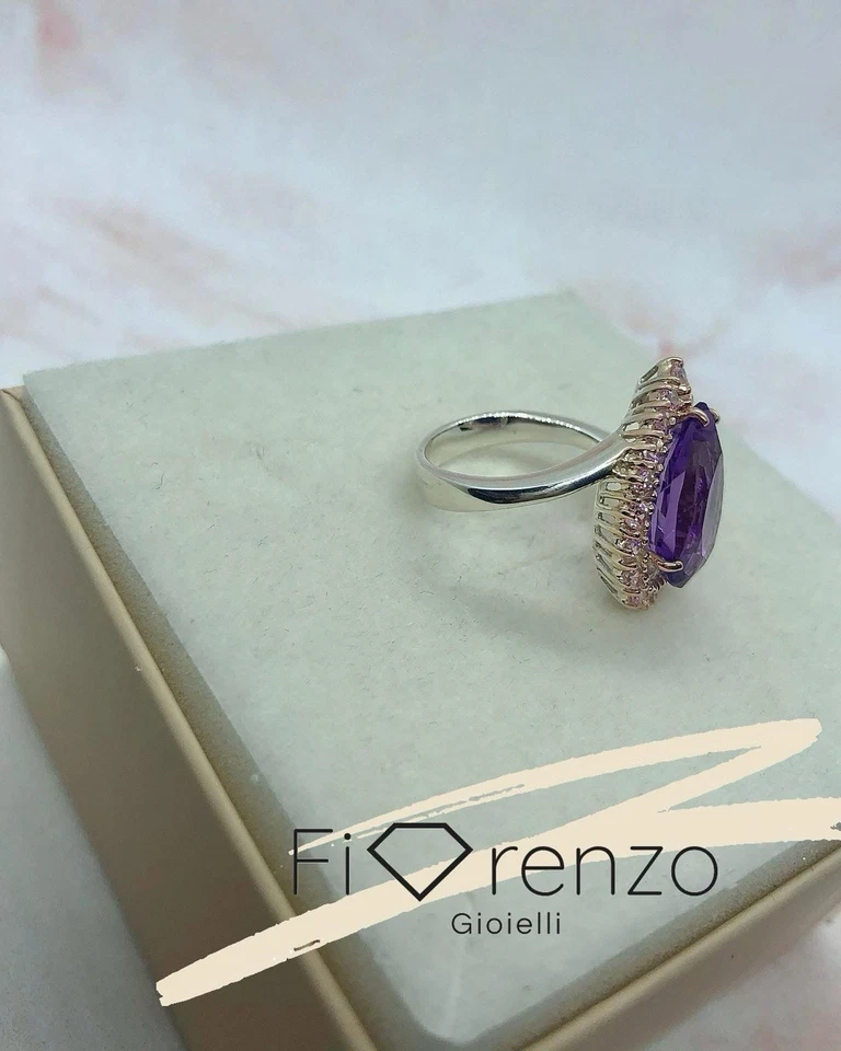Anello Goccia Ametista  - Immagine 2 di 3