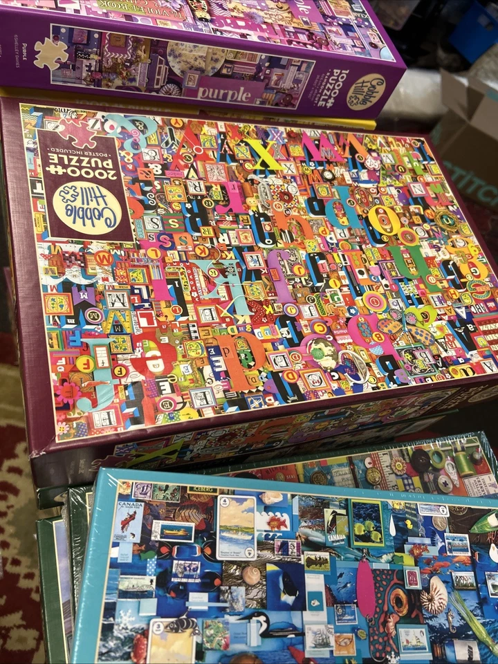 Cobble Hill 1000 Piece Jigsaw Puzzle Lot Of Over 30 Puzzle 2 Sealed 28 Used Goo - Image 4 of 4