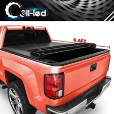 Soft 4-Fold Tonneau Cover for 2019 - 2026 Chevy Silverado Sierra 1500 6.6ft Bed