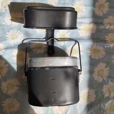 Bundeswehr Kochgeschirr/Feldgeschirr Set, Flasche u. Besteck, vintage (ca. 1977)