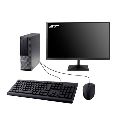 Dell Optiplex 7010 SFF PC SFF i7-3770 16GB RAM 500GB SSD 27'' Wifi W11 Schwarz