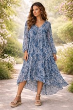 NEW Joie Limited Edition Tiered Printed Maxi Dress Size XXL Parisian Paisley New