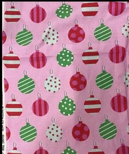 “Hang The Ornaments”  Michael Miller  ~ Christmas, Cotton Fabrics 2 Yards X 44”