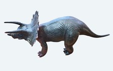 Vintage 1987 Triceratops Dinosaur Figure Brown/Red10 Inch Long Collectible Toy