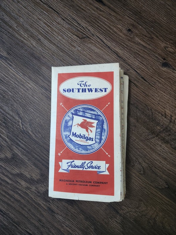 1936 Magnolia Mobile Gas Southwest United States road map