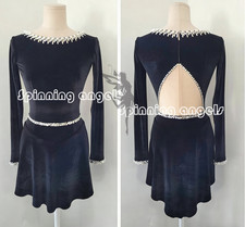 Ice Skating Adult Figure skating Dress Gymnastics Costume black
