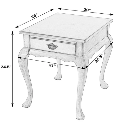 Butler Specialty Company Grace 1-Drawer End Table - Antique Beige - Picture 8 of 8