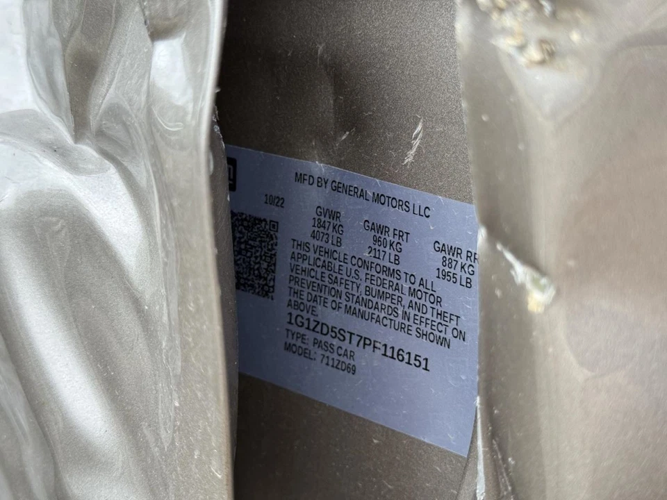 Chevrolet Malibu 2016-2025 asiento trasero 2ND tela cruda negro Foto 4 de 4