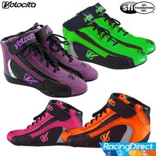 Velocita Ultimate SFI-5 Zapatos de Carreras Automáticas - Calificación SFI Medio Top Karting Cuero Zapato
