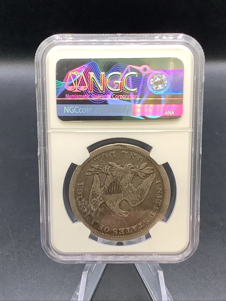 NGC $1 1846-O Seated Dollar VF Details  - Image 2 of 4