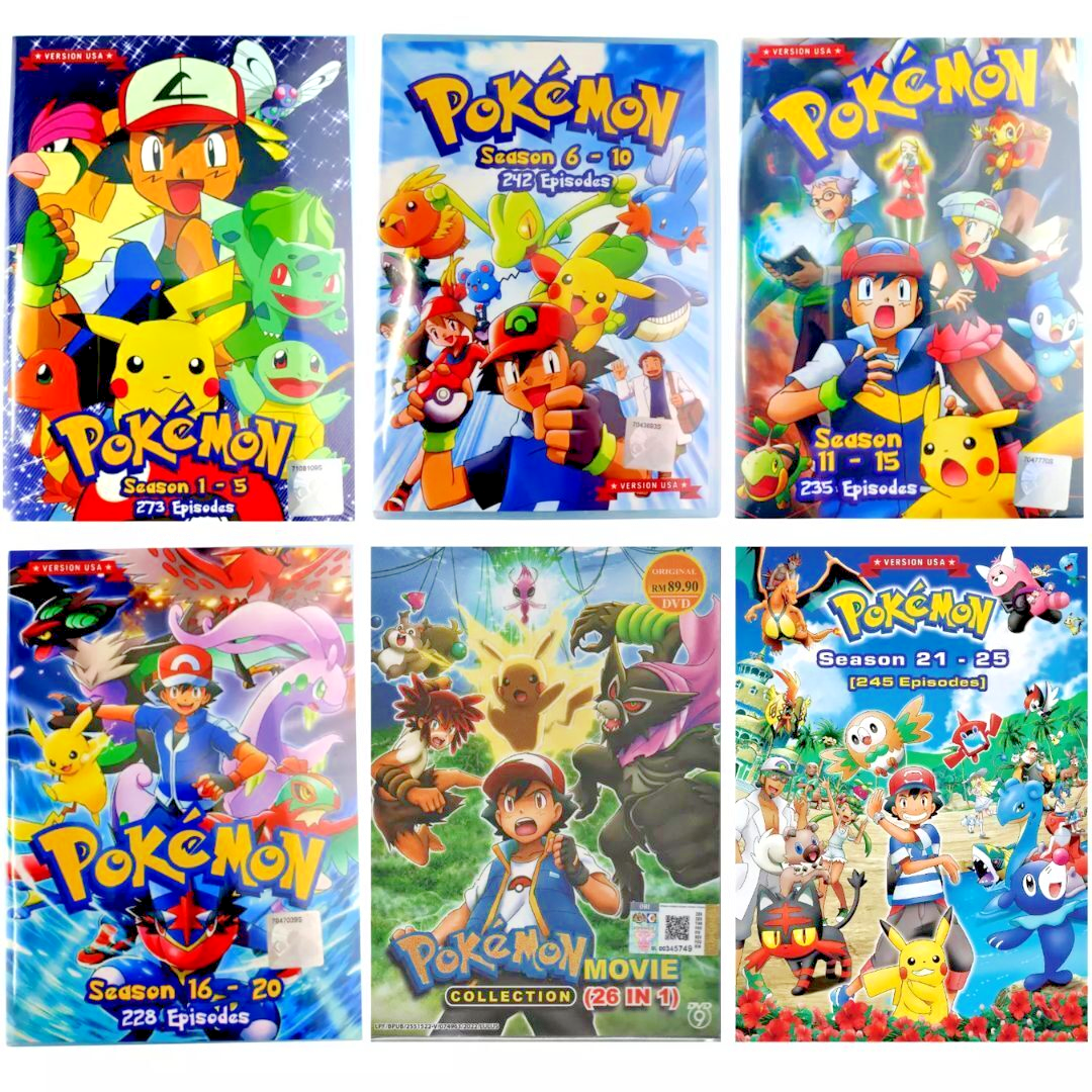 Pokemon Complete Series (Season 1-25 + 21 Movies) DVD USA English