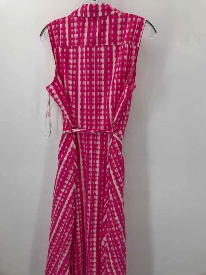 Pre-Owned Calvin Klein Pink Size 12 Maxi Sleeveless Dress - Image 2 of 3
