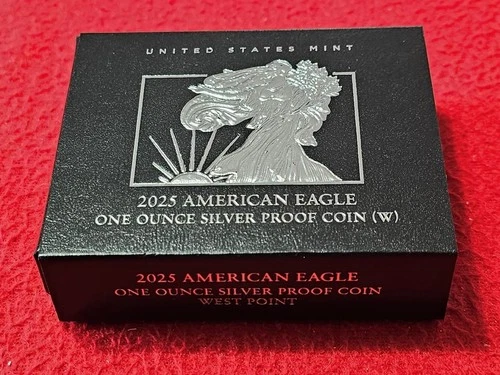 2025-W AMERICAN SILVER EAGLE PROOF DOLLAR 0.999 1 TROY OZ SILVER  OGP    #T2178