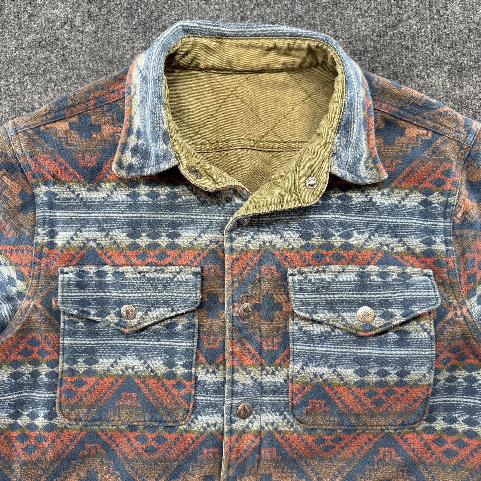Faherty Jacket Mens Small Multicolor Reversible Q… - image 9