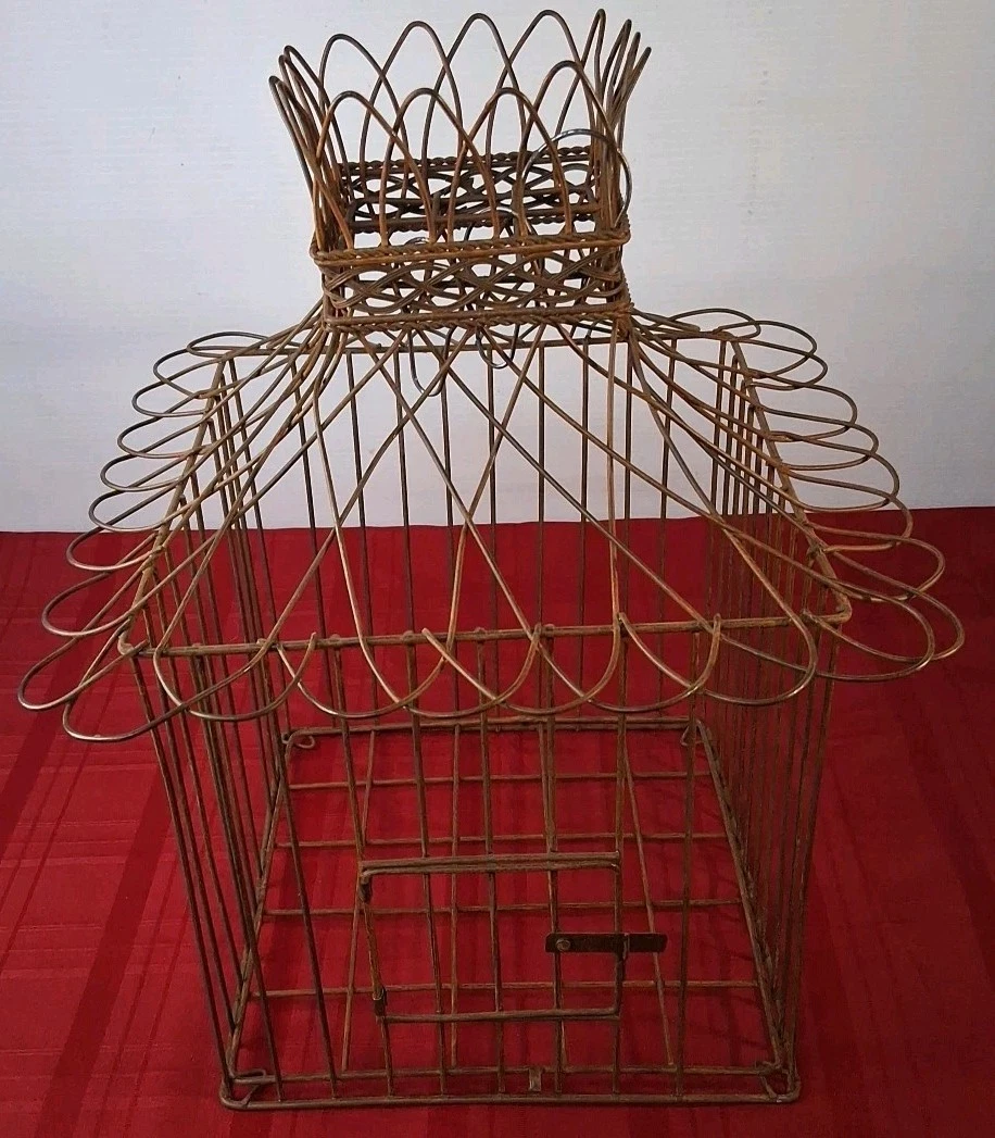 Metal Wire Bird Cage: Garden, Farmhouse, Wedding, Lighting 13¼x13¼x16" w/ Door
Opens in a new window