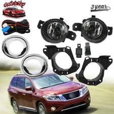 For Nissan Pathfinder 2013-2016 Fog Lights Assy LH+RH Side W/Bezel+Switch Kit