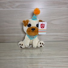 Birthday Pugs Plush Brown Cream Hat Bandana Stuffed Animal American Greetings 9"
