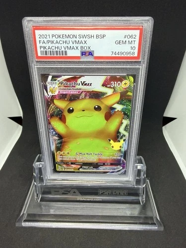 2021 Pokemon SWSH BSP FA Pikachu VMAX Box #062 PSA 10