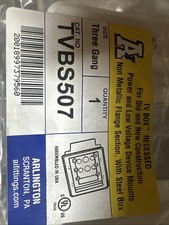 Arlington TVBS507 3-Gang Steel Recessed TV Box with Trim Plate White NEW