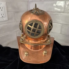 7.5" Brass Vintage Style Mark V US Navy Scuba Deep Mini Diving Divers Helmet