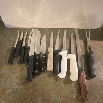 13-Piece Multicolor Kitchen & Steak Knife Set with Meat Fork, Mixed Materials