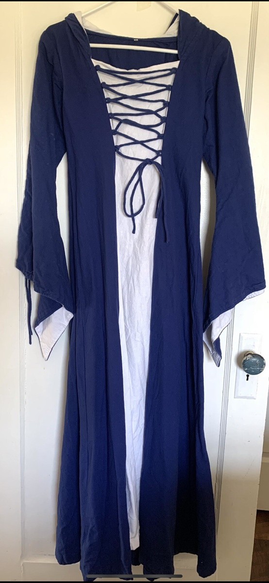 blue medieval peasant dress Women Renaissance Dress Boho Mythic Chemise Set – Chiximaxu