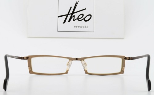 THEO BELGIUM Brille Modell Cucco 212 Double Framed Brown Metallic Flat Stainless - Picture 7 of 10
