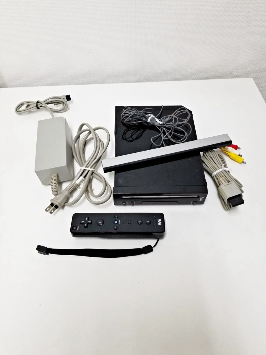Nintendo Wii Console Set Black 727 Japan import DHL 1 week